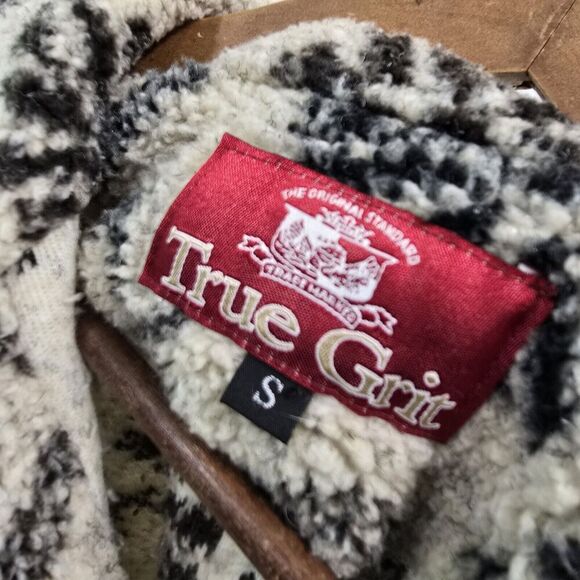 True Grit Womens Small Fleece Snowflake Teddy Sherpa Shirt Jacket Vtg Shacket - Picture 3 of 11